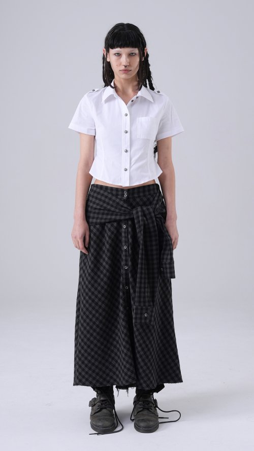 6,440円TENSE DANCE Check shirt skirt