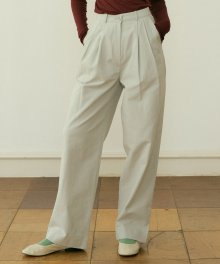 FEL TWO TUCK STRAIGHT FIT PANTS MINT GRAY