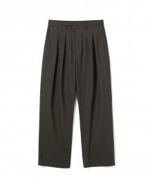 wool two tuck trouser olive