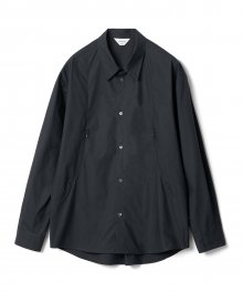 button up zip pocket shirt dark navy