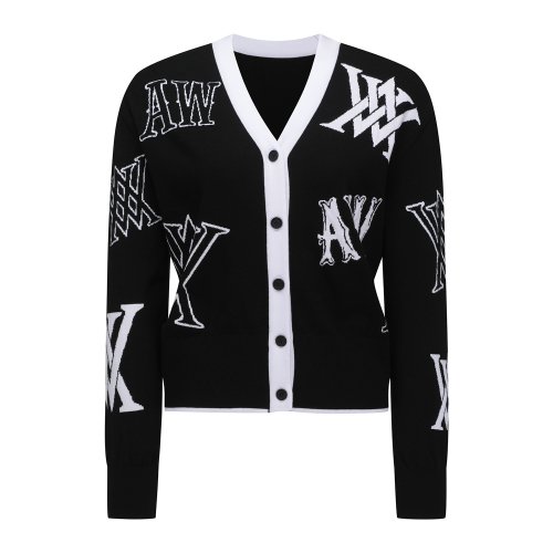 어뉴골프(ANEW GOLF) WOMEN LOGO INTARSIA CARDIGUN_BK - 사이즈 & 후기 | 무신사