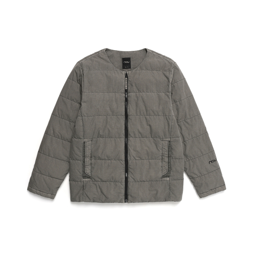 Пуховик без воротника Garment Dyed Grey