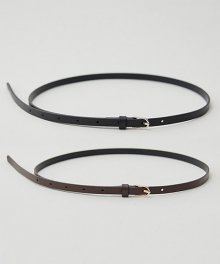 [선물옵션] 10mm cowhide belt - [brown/black]