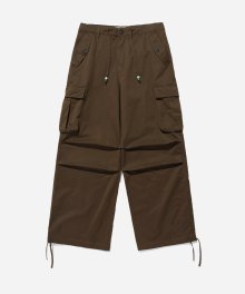 COTTON TWILL CARGO PANTS BROWN