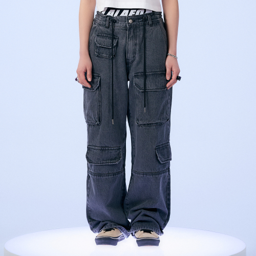 DENIM CARGO PANTS GREY BP4DP004