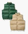 PACKABLE DOUBLE-SIDED DOWN VEST_GREEN/BEIGE
