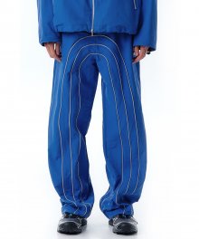 PIPING CURVE LINE TRACK PANTS-BLUE