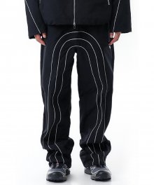 PIPING CURVE LINE TRACK PANTS-BLACK