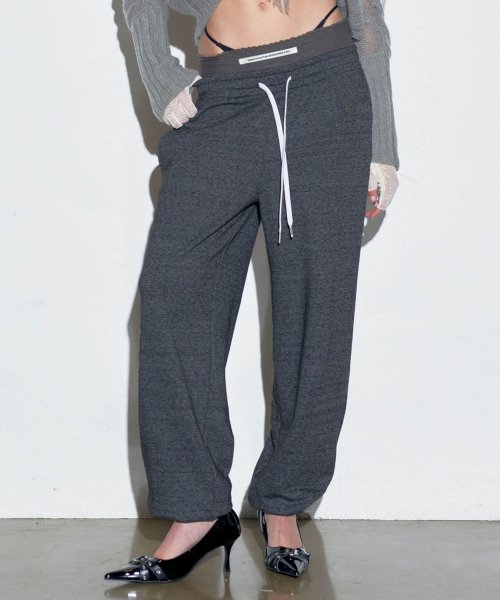 MUSINSA | SCULPTOR Trunk Layered Jogger Pants Melange Charcoal