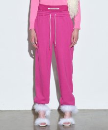 Trunk Layered Jogger Pants Fuchsia