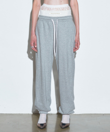 Trunk Layered Jogger Pants Melange Gray