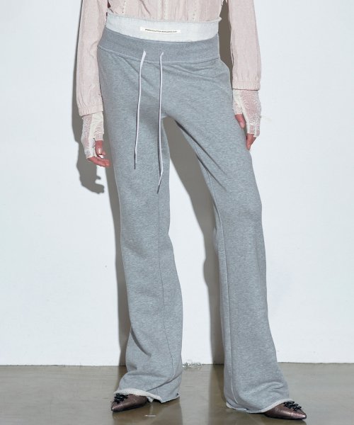 MUSINSA | SCULPTOR Trunk Layered Sweat Pants Melange Gray