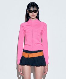 Holy Knit Zip-Up Acid Pink