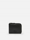 Oval button wallet Wrinkled black