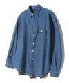 스톤 워싱 오버핏 데님 긴팔 셔츠 (MIDDLE BLUE)