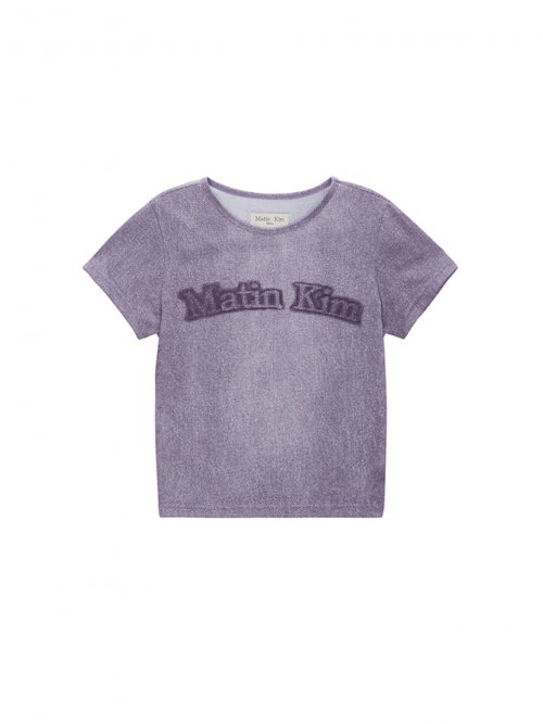 MATIN KIM] MATIN WASHED PRINT CROP TOP IN PURPLE