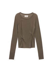 PINCHED SLIM TOP IN KHAKI