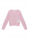 TYPO PATCH ROUND CARDIGAN IN PINK