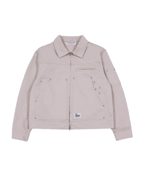 STUD BACK LOGO CARPENTER JACKET (BEIGE)