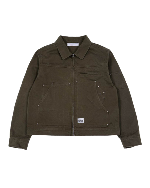 STUD BACK LOGO CARPENTER JACKET (KHAKI)