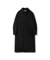 Melton Wool Mac Coat Super Fine Cashmere Wool Blend Melton Cloth (Black)