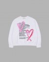 HEART PRINTED INSIDE-OUT SWEATSHIRTS (WHITE)