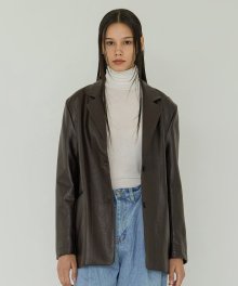 Leather Tailoring Jacket_Umber Brown