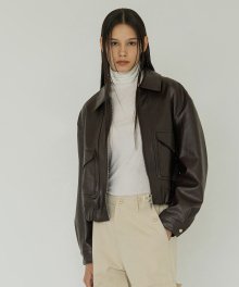 Leather Crop Jacket_Black