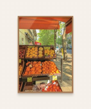 사바이사바이(사바이사바이) 유럽시리즈 아트 포스터 [A2/마켓] 오렌지어닝 과일가게