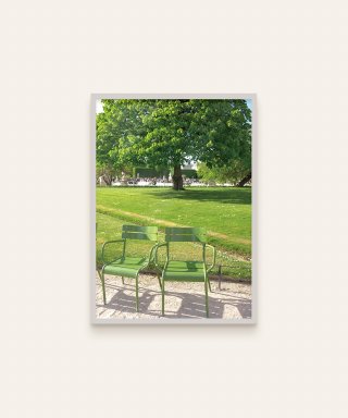 사바이사바이(사바이사바이) 유럽시리즈 아트 포스터 [A4/공원] 튈르리정원 의자 두 ...