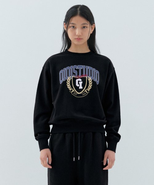 오아이오아이 컬렉션() 브리티쉬 로고 스탠다드핏 맨투맨_블랙 상품 이미지