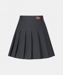 Heart Pleats Skirt Charcoal