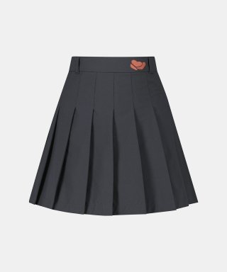 썬러브(SUNLOVE) Heart Pleats Skirt Charcoal