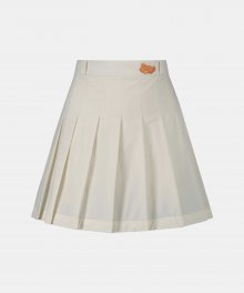Heart Pleats Skirt Ivory