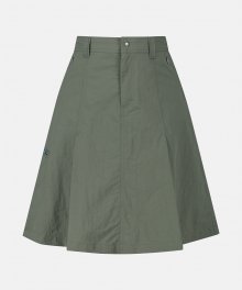 Nylon Zip Skirt Khaki