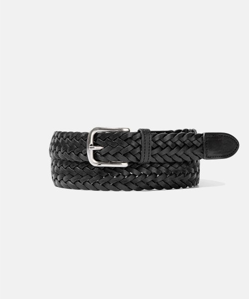 MUSINSA  SUNLOVE Braided Leather Belt Black