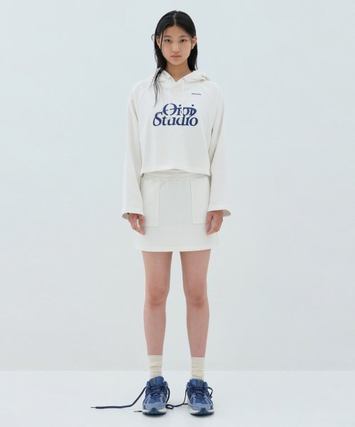 오아이오아이 컬렉션() 루프 로고 밴딩 스커트_아이보리 상품 이미지