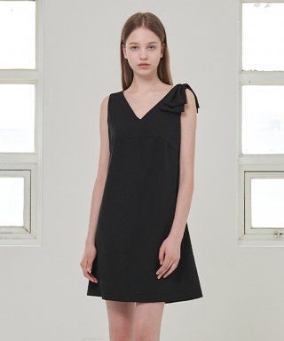 미케네(MICANE) [44-120] 챠밍 리본 미니 드레스