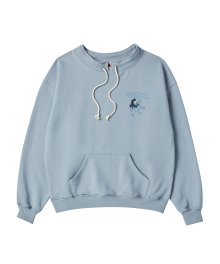 [COLLECTION LINE] 뉴 아이비 리그 하프 넥 빈티지 스웨트 셔츠 틸 블루