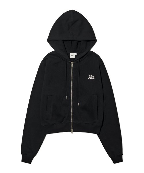 오아이오아이 컬렉션() 루프 스타 로고 크롭 후드 집업_블랙 상품 이미지
