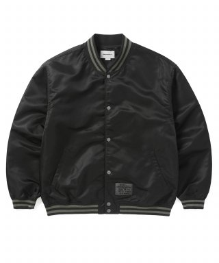 디스이즈네버댓(THISISNEVERTHAT) Satin Varsity Jacket Black 상품 이미지