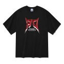 라디네오(RADINEO) 20수 샤프크롬 로고 반팔 티셔츠 블랙