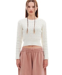 CABLE CROP KNIT (IVORY)