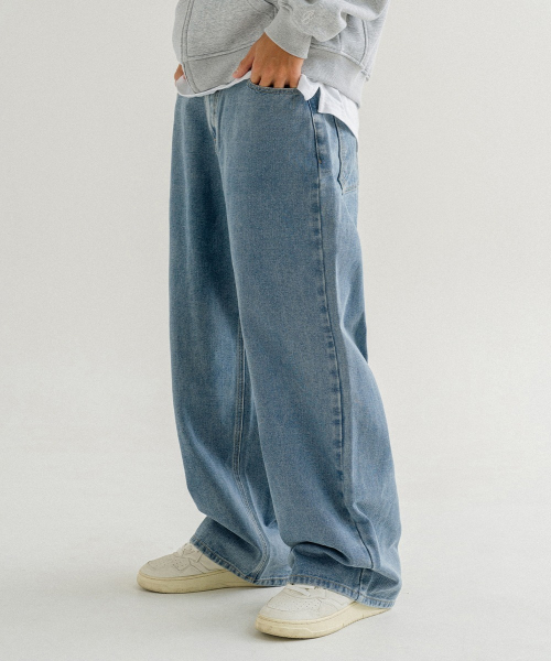 MUSINSA  TOFFEE PLEATED BALLOON FIT WIDE SWEATPANTS (MELANGE GRAY)