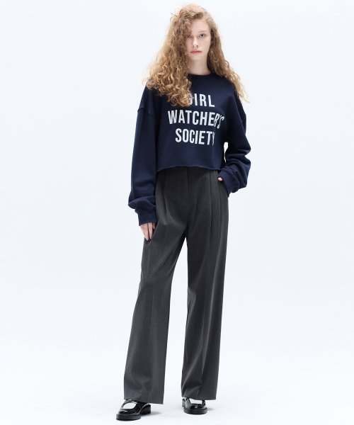 GIRLS LOGO CROP SWEATSHIRT_NAVY