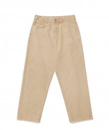 WIDE FIT BRUSHED DENIM PANTS BEIGE