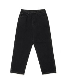 WIDE FIT BRUSHED DENIM PANTS BLACK