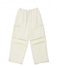 WIDE FIT CARGO PANTS IVORY