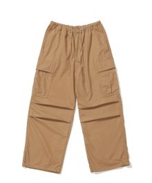 WIDE FIT CARGO PANTS BEIGE