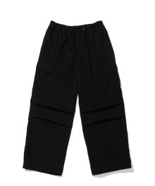 WIDE FIT CARGO PANTS BLACK